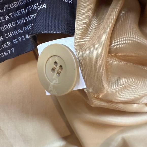 St Johns Bay Petite Large Beige Suede Leather Button Front Jacket Women - Picture 4 of 10